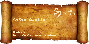 Szőts Amália névjegykártya