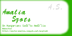 amalia szots business card